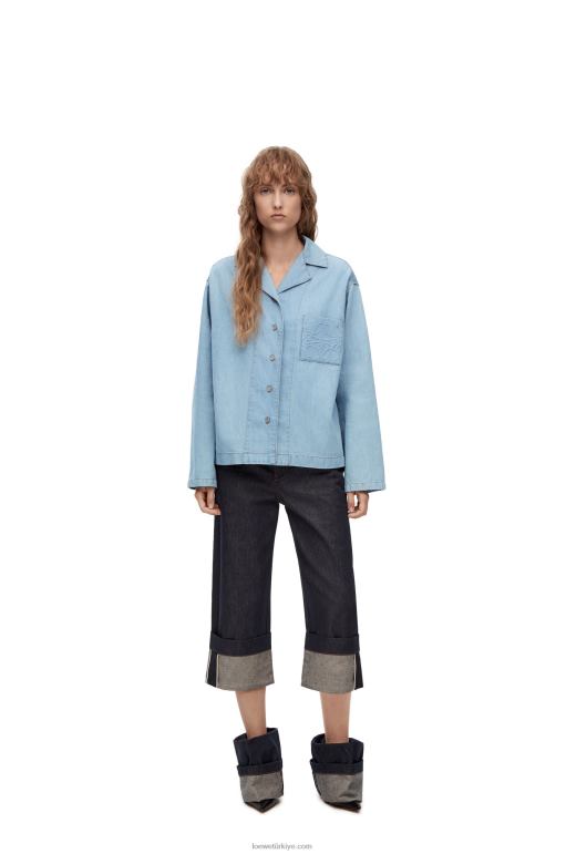 Loewe denim pijama bluz 02600909 kadınlar hafif kot