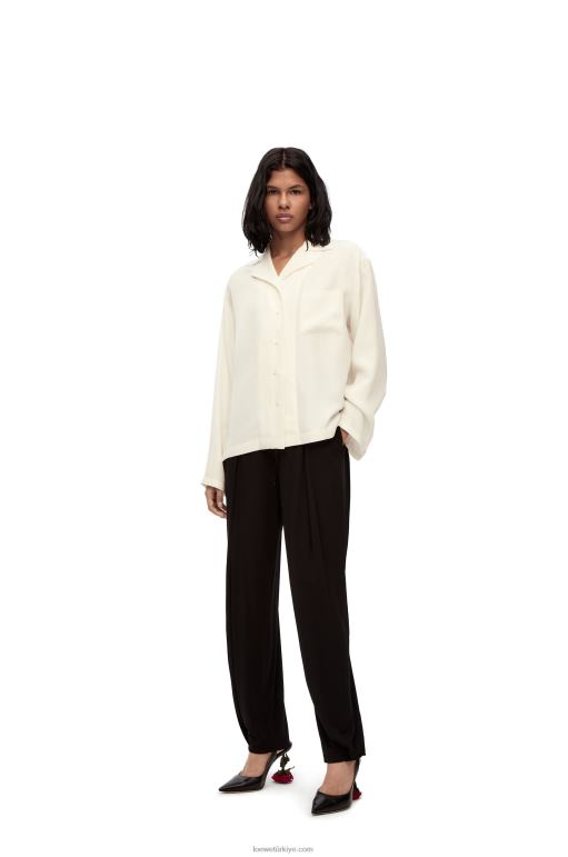 Loewe ipek anagram pijama bluz 02600910 kadınlar fildişi