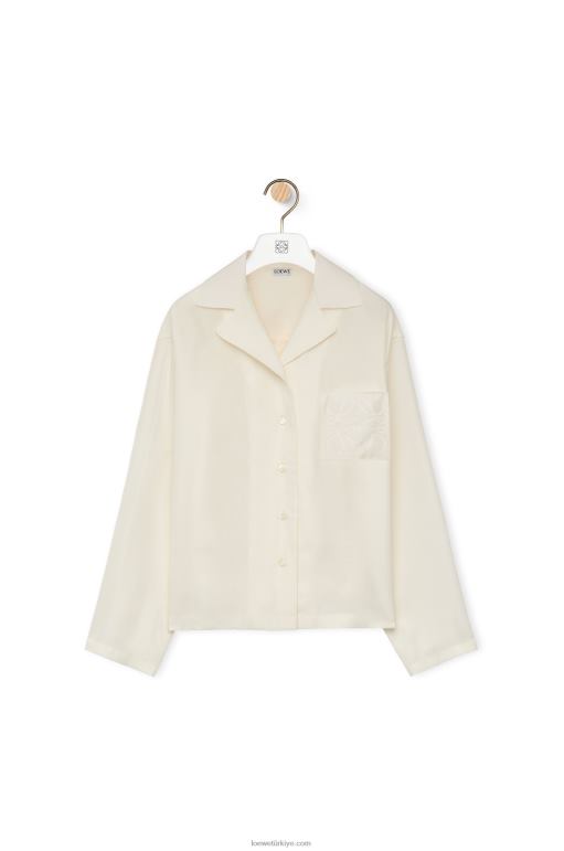 Loewe ipek anagram pijama bluz 02600910 kadınlar fildişi