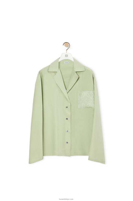 Loewe ipek anagram pijama bluz 02600911 kadınlar soluk yeşil