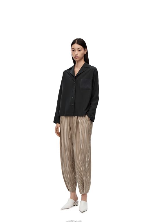 Loewe ipek anagram pijama bluz 02600912 kadınlar siyah