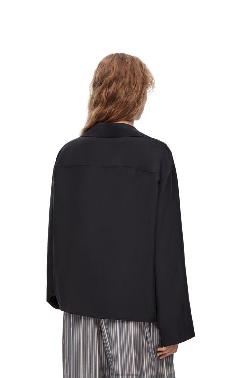 Loewe ipek anagram pijama bluz 02600927 kadınlar koyu mavi