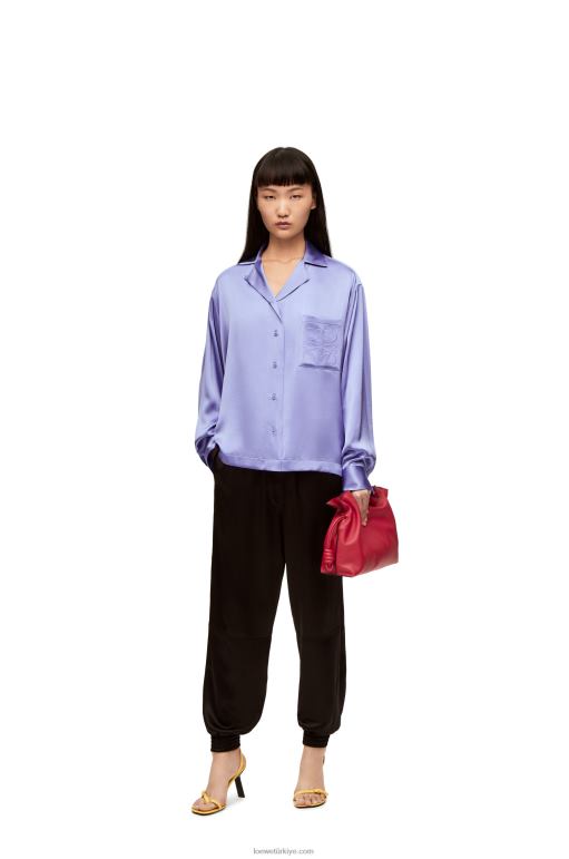 Loewe ipek pijama bluzu 02600880 kadınlar leylak
