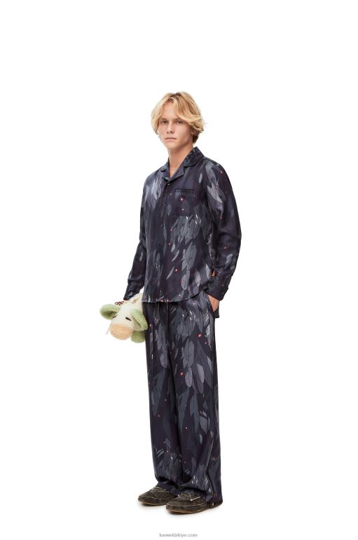 Loewe ipek tüylü pijama bluz 02600944 kadınlar lacivert