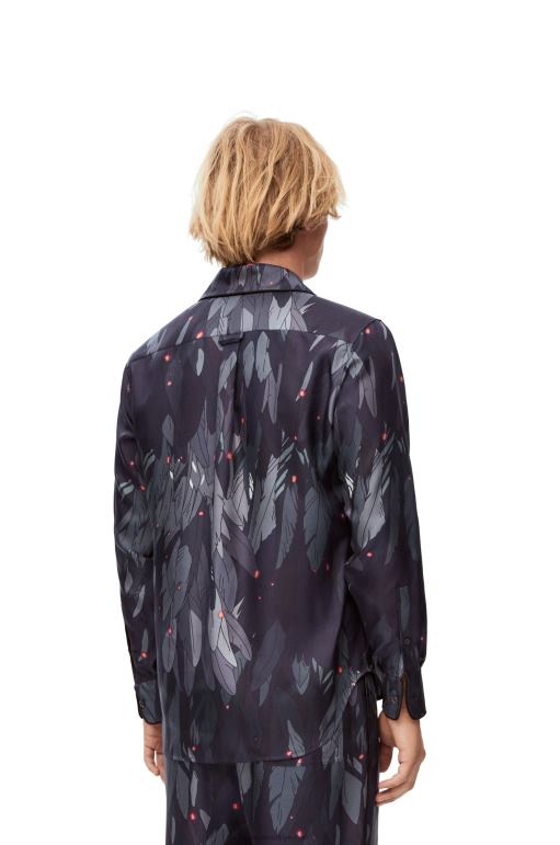 Loewe ipek tüylü pijama bluz 02600944 kadınlar lacivert