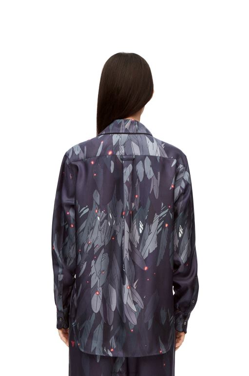 Loewe ipek tüylü pijama bluz 02600944 kadınlar lacivert