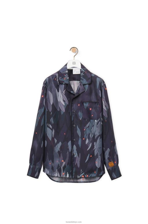 Loewe ipek tüylü pijama bluz 02600944 kadınlar lacivert