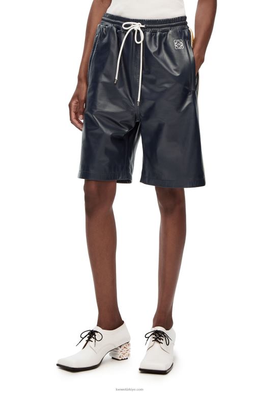 Loewe Nappa eşofman şortu 026001117 kadınlar lacivert/sarı