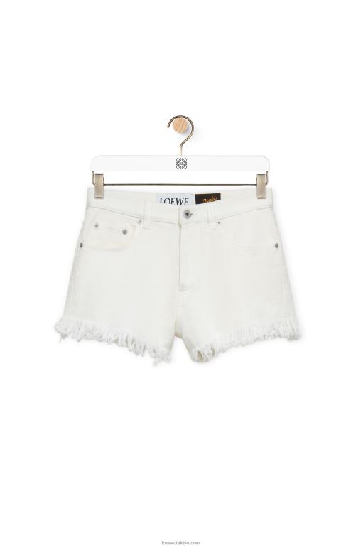 Loewe denim anagram şort 026001171 kadınlar beyaz