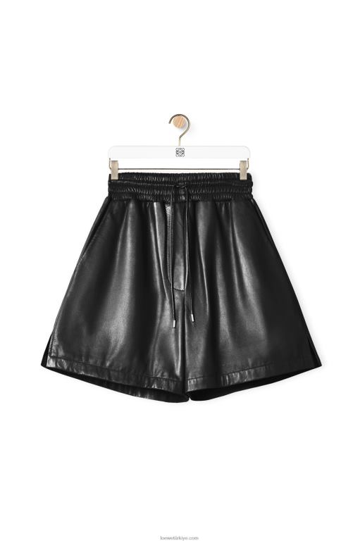 Loewe napa kuzu derisinden şort 026001112 kadınlar siyah