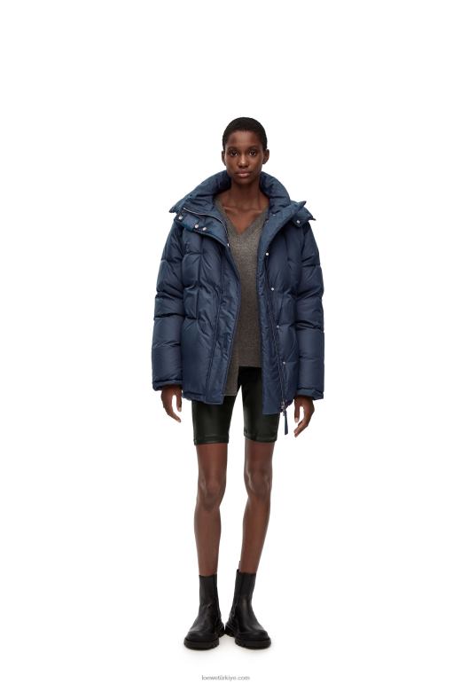 Loewe napa streç bisiklet şortu 026001128 kadınlar siyah