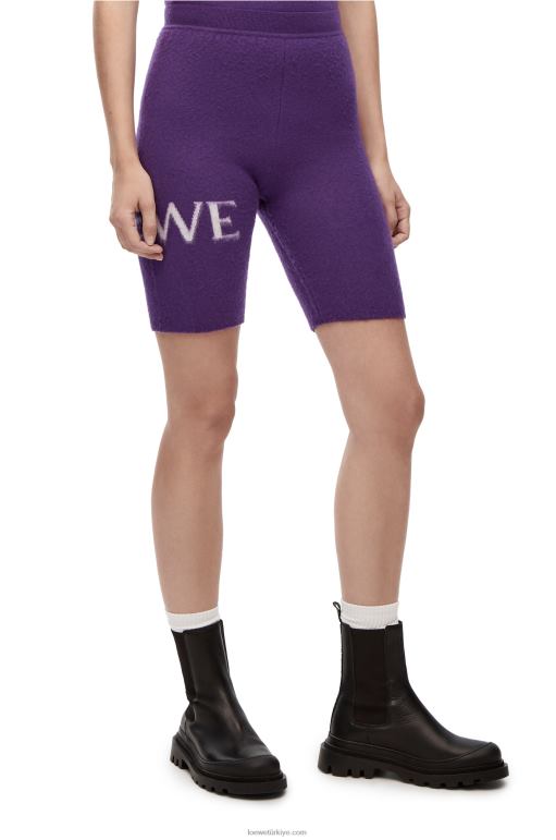 Loewe yün bisiklet şortu 02600968 kadınlar mor