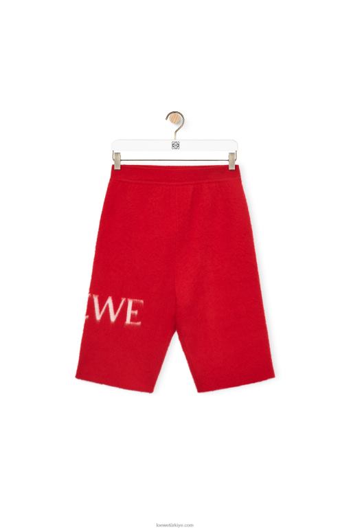 Loewe yün bisiklet şortu 02600969 kadınlar kırmızı