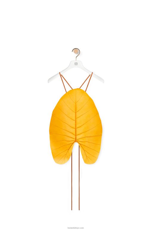 Loewe alocasia yaprak üst 02600860 kadınlar parlak turuncu