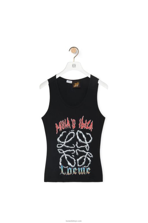 Loewe pamuklu anagram kolsuz bluz 02600789 kadınlar siyah/çok renkli