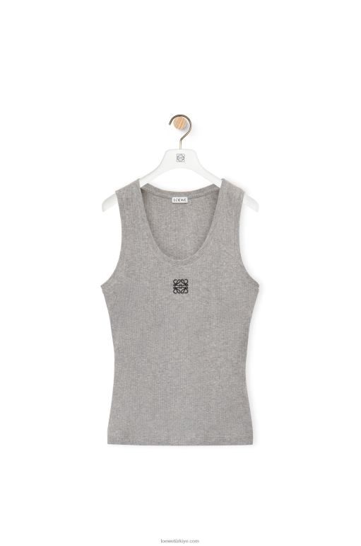Loewe pamuklu anagram kolsuz bluz 02600904 kadınlar Gri karışım