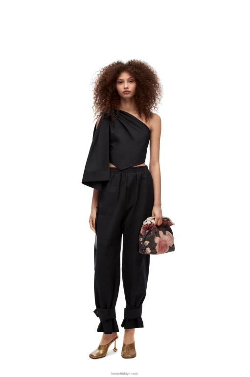 Loewe pamuklu asimetrik top 02600873 kadınlar siyah