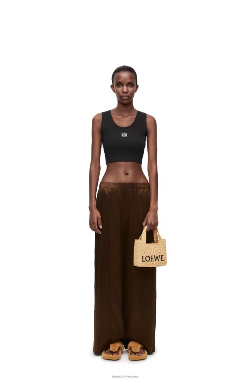 Loewe pamuklu kısa anagram kolsuz bluz 02600906 kadınlar siyah beyaz