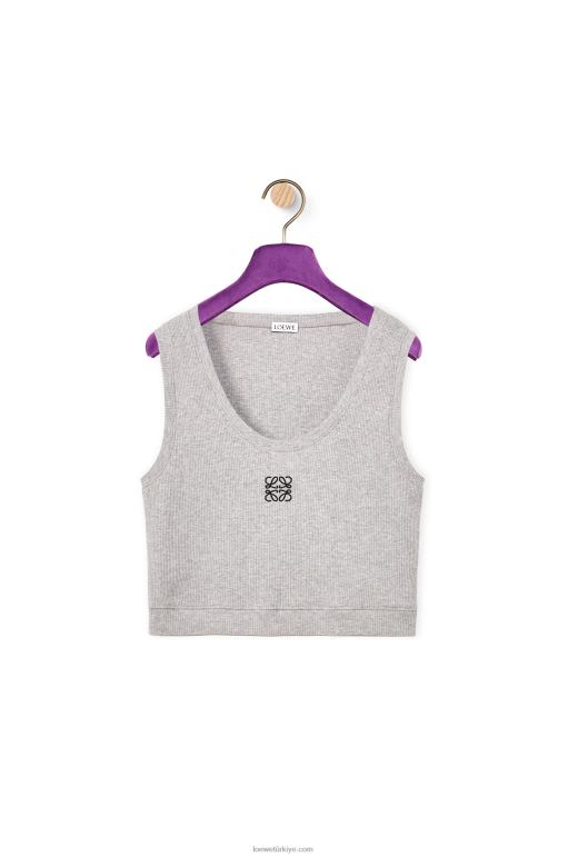 Loewe pamuklu kısa anagram kolsuz bluz 02600950 kadınlar Gri siyah