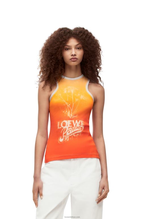 Loewe pamuklu rezene atlet 02600788 kadınlar sarı portakal