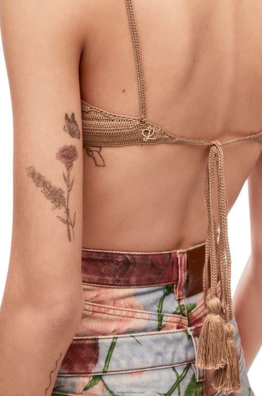 Loewe pamuklu tığ işi sutyen üstü 02600868 kadınlar bej