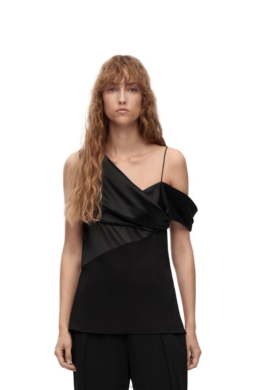 Loewe saten ve krep asimetrik top 02600914 kadınlar siyah
