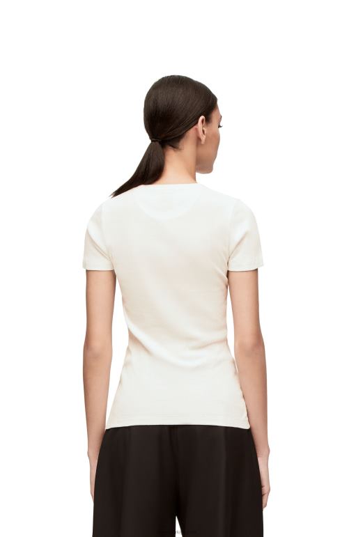 Loewe Ribanalı pamuklu jarseden antoryum top 02600883 kadınlar beyaz/çok renkli