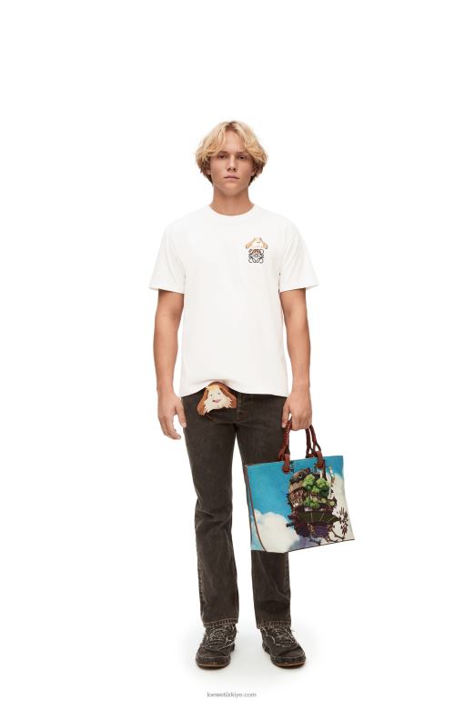 Loewe pamuk heen anagram t-shirt 02600845 kadınlar beyaz