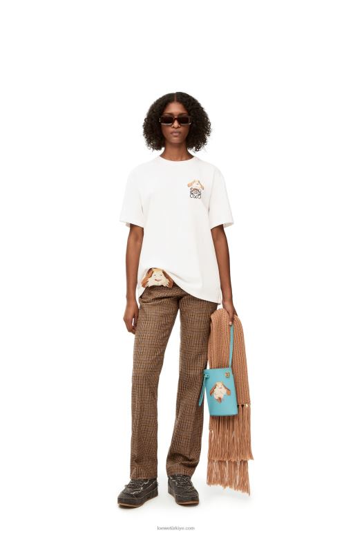 Loewe pamuk heen anagram t-shirt 02600845 kadınlar beyaz