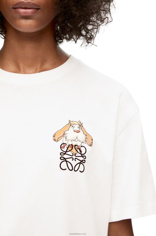 Loewe pamuk heen anagram t-shirt 02600845 kadınlar beyaz