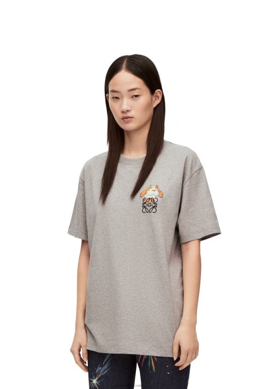Loewe pamuk heen anagram t-shirt 02600846 kadınlar Gri karışım