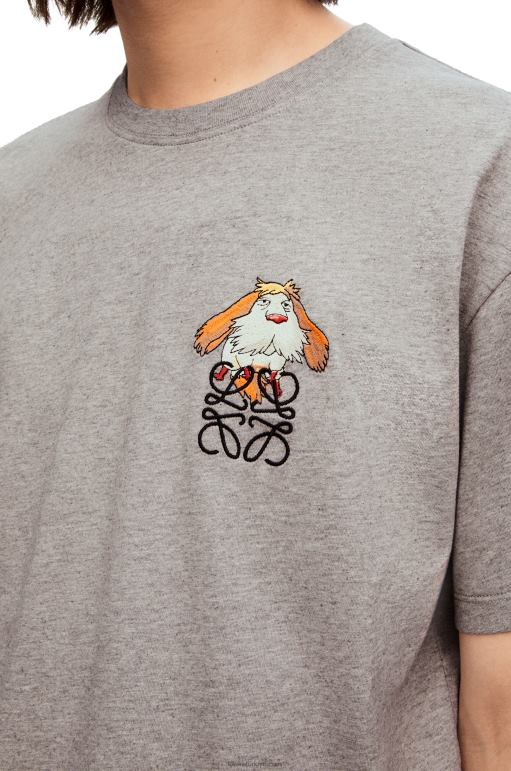 Loewe pamuk heen anagram t-shirt 02600846 kadınlar Gri karışım