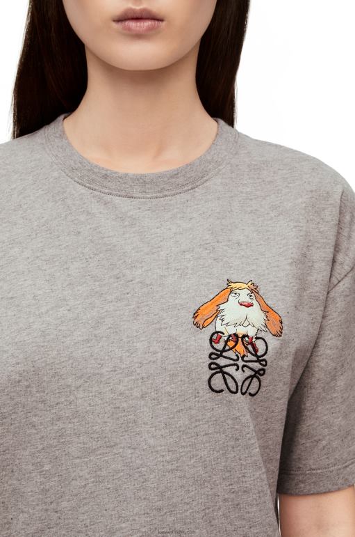 Loewe pamuk heen anagram t-shirt 02600846 kadınlar Gri karışım