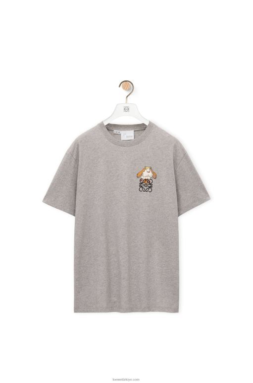 Loewe pamuk heen anagram t-shirt 02600846 kadınlar Gri karışım