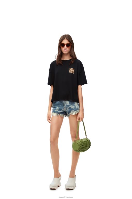 Loewe pamuklu anagram zanaat t-shirt 02600793 kadınlar siyah