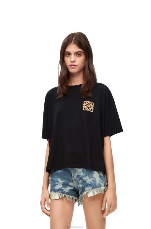 Loewe pamuklu anagram zanaat t-shirt 02600793 kadınlar siyah