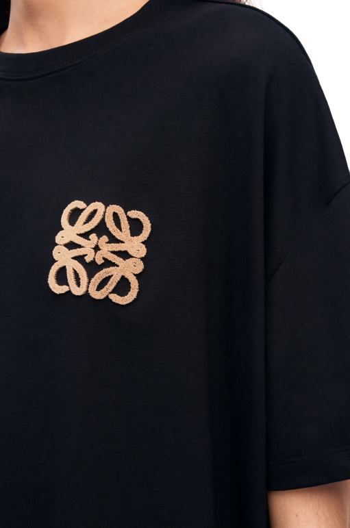 Loewe pamuklu anagram zanaat t-shirt 02600793 kadınlar siyah