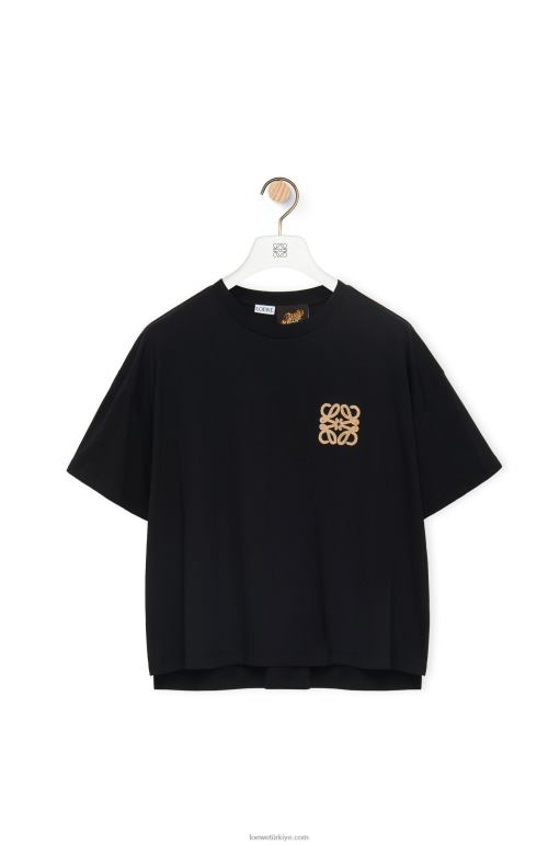 Loewe pamuklu anagram zanaat t-shirt 02600793 kadınlar siyah
