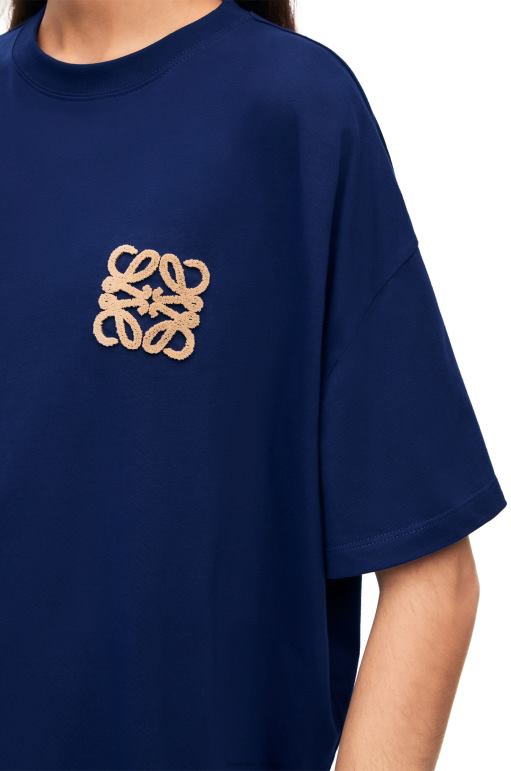 Loewe pamuklu anagram zanaat t-shirt 02600794 kadınlar çivit mavisi