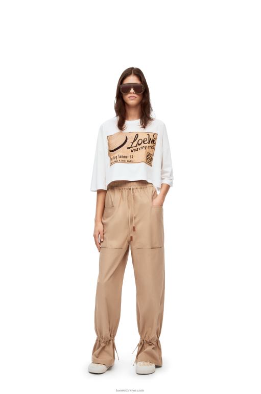 Loewe pamuklu şapka t-shirt 02600792 kadınlar beyaz