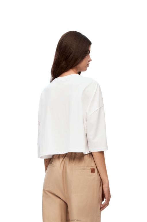 Loewe pamuklu şapka t-shirt 02600792 kadınlar beyaz