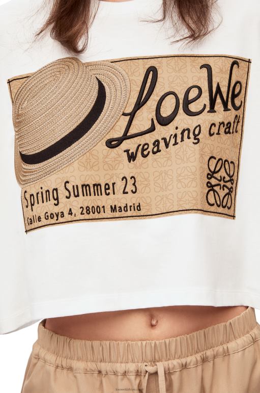 Loewe pamuklu şapka t-shirt 02600792 kadınlar beyaz