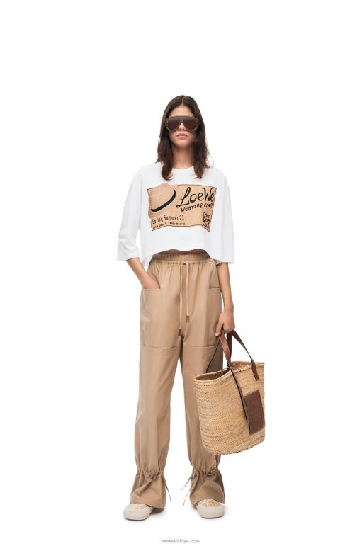 Loewe pamuklu şapka t-shirt 02600792 kadınlar beyaz