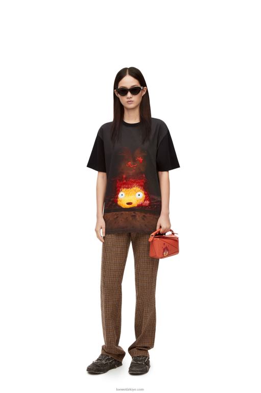 Loewe pamuklu calcifer t-shirt 02600830 kadınlar çok renkli