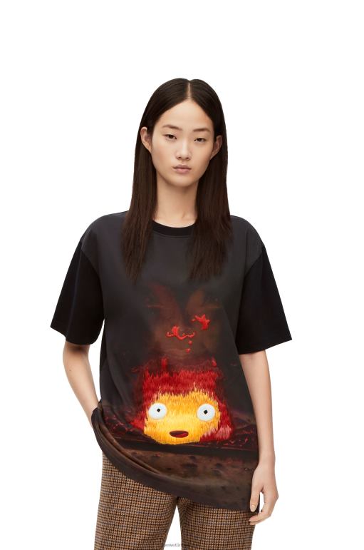 Loewe pamuklu calcifer t-shirt 02600830 kadınlar çok renkli