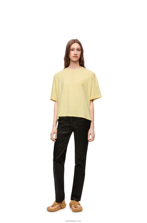 Loewe pamuklu dar kesim t-shirt 02600780 kadınlar hafif limon