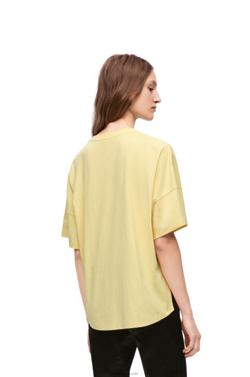 Loewe pamuklu dar kesim t-shirt 02600780 kadınlar hafif limon