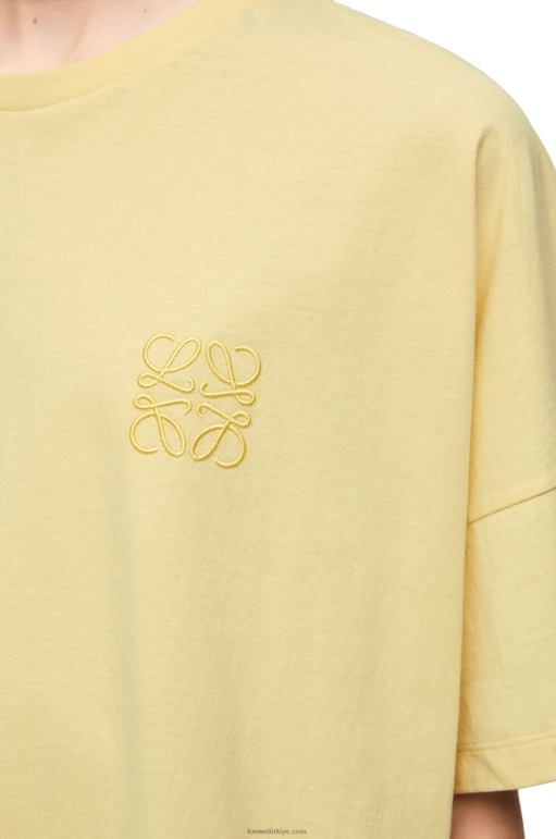 Loewe pamuklu dar kesim t-shirt 02600780 kadınlar hafif limon