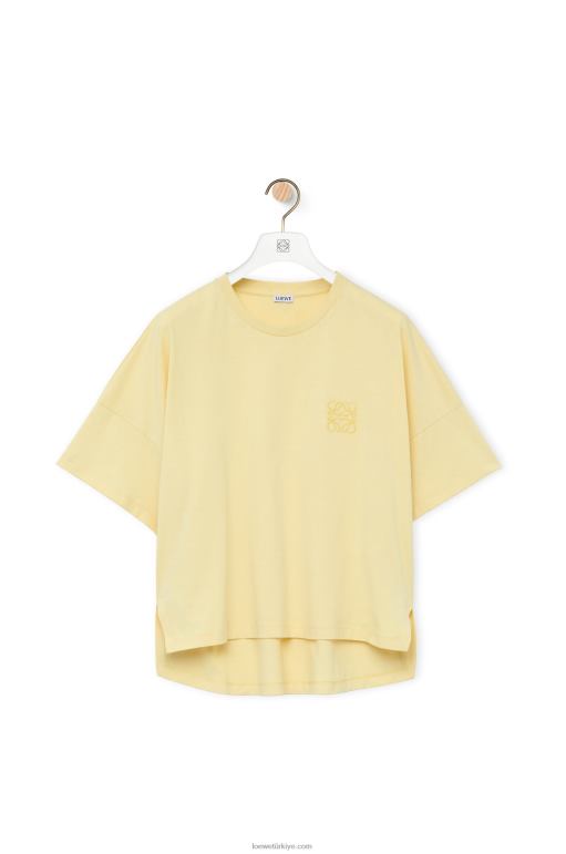 Loewe pamuklu dar kesim t-shirt 02600780 kadınlar hafif limon