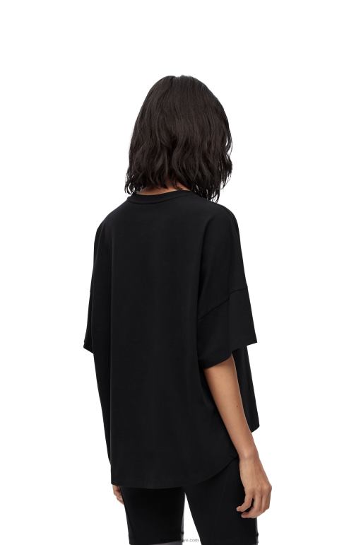 Loewe pamuklu dar kesim t-shirt 02600823 kadınlar siyah